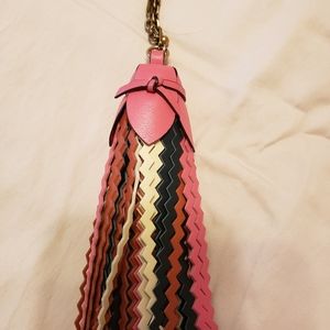 Coach leather Zig zag bag charm